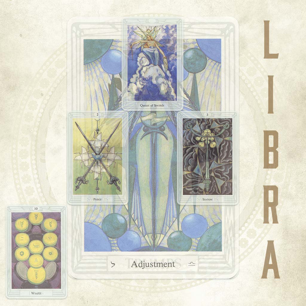 The Tarot cards associated with the Zodiac sign of Libra