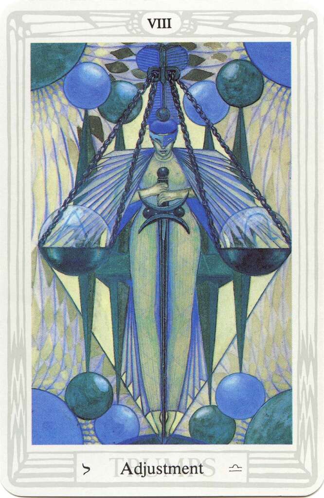Tarot Atu VIII - Adjustment (Justice) - Crowley / Frieda-Harris